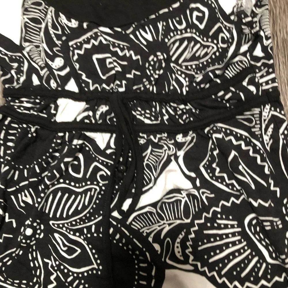 Promod Black & White Strapless Blouse / Tunic Top Size XS